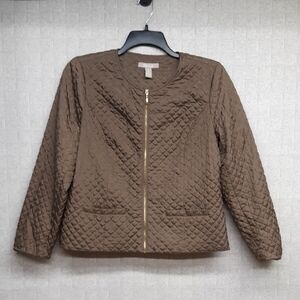 Chico's Quilted Taupe Jacket